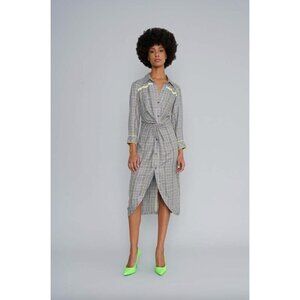 Le Superbe To-A-T Boyfriend Baller Midi Shirt Dress Black Grey Neon Womens Size